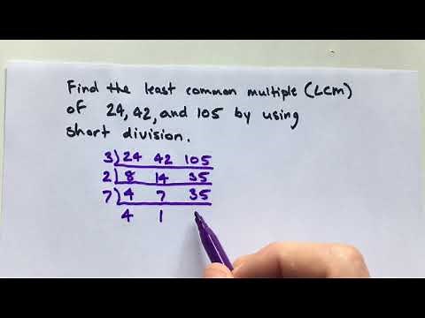 Finding the least common multiple using short division