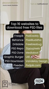 Top 16 Free Websites to Download PSD Files!! #aminsati #graphicdesigner