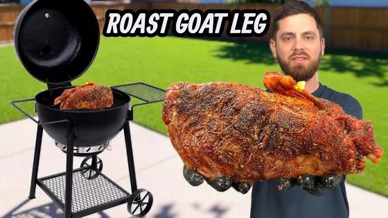 Fire roasted goat leg that falls apart over charcoal