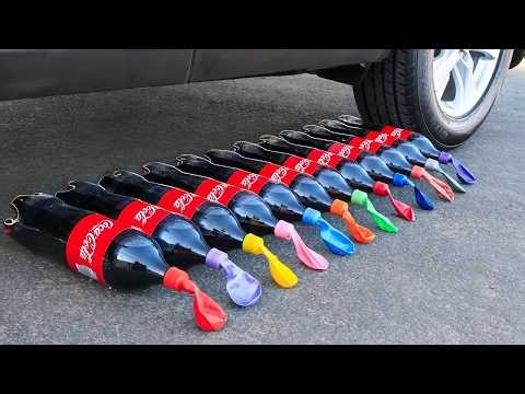The Best compilation of Crushing things with Car wheel ASMR | Car vs Giant balloons with toothpaste