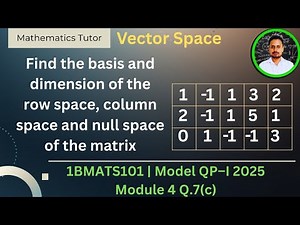 Basis dimension row space column space null space | Vector space