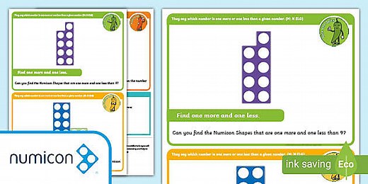 EYFS Maths Chilli Challenges: One More One Less with Numicon Shapes