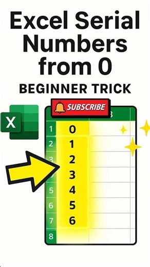 Generate SERIAL Numbers Automatically from Zero for Beginners #viral #excel #viralshorts #shorts