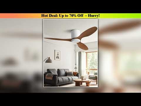 Discount 42 52 Inch Ceiling Fan 3 Blades Vintage Industrial ABS Ventilator No Light Remote Control