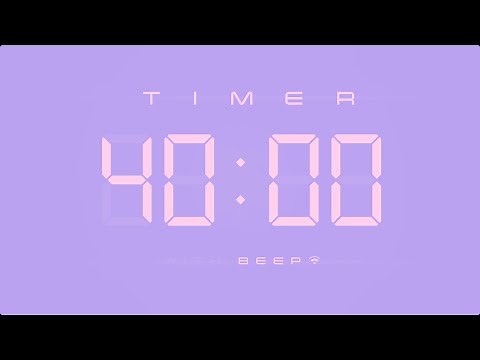 40 Minute Digital Countdown Timer with Simple Beeps 💕💜