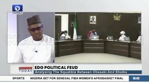 EDO POLITICAL FEUD : "Gov. Obaseki wanted his deputy to run against Adams Oshiomhole for Edo North senate seat." Emwanta Adaze, Lawyer Watch More and follow the Program on YouTube.com/channelsweb/politicstoday #politicalnews #channels #seunokinbaloye #politicalanalyst #politicstoday #politicsnews | Seun Okinbaloye