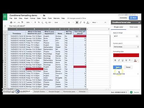 Conditional Formatting in Google Sheets to Find Empty Cells