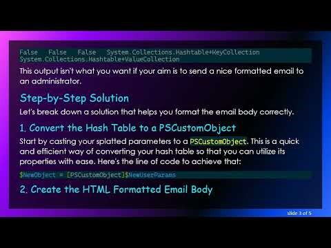 Converting Splatted Array to Formatted HTML Email in PowerShell