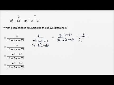 Operations with rational expressions — Basic example | Math | SAT | Khan Academy