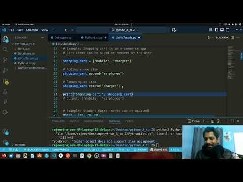 Video 12 – Python A to Z Hindi | List vs Tuple Explained | Real World Use Cases #pythonforbeginners