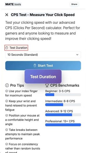 CPS Test - Measure Your Click Speed for FREE #Shorts