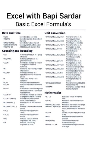 3.2K views · 12 reactions | ✅  Basic Excel Formula's! — Learn the...