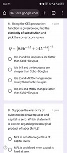 Using the CES production function is given below, find the elas... | Filo