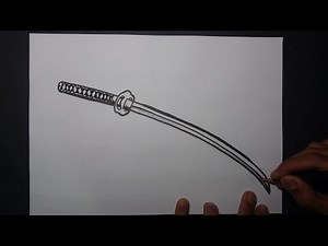 How to Draw a Samurai Sword - Katana Sword Drawing - Easy Step by Step Drawing Tutorial