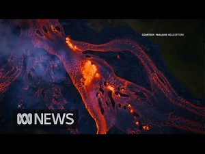 Rivers of fast-moving lava flow from Hawaii's volcano (2018) | ABC News
