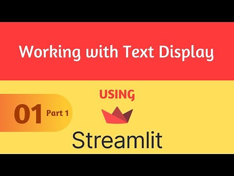 Streamlit Tutorial 1-1 - Working with Text Display Part 1