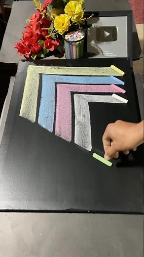 😱"How to use different chalks for calligraphy"|✍️🥀🌈| #allah #chalkart #shorts #shortvideo