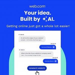 405 reactions · 49 shares | Did you know you can create a website using the power of ✨AI✨? Web.com's new AI builder helps you: ✅ Find a domain ✅ Design a logo ✅ Write website copy ... and more! Let AI build the website of your dreams today. | Web.com | Facebook