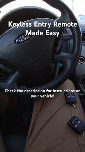 Program a Keyless Entry Remote!