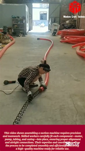 Assembling a Suction Machine: Skilled Workers Finish with High Efficiency