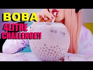 ASMR BOBA GIANT BUBBLE TEA *Sticky Soft* Eating Sounds