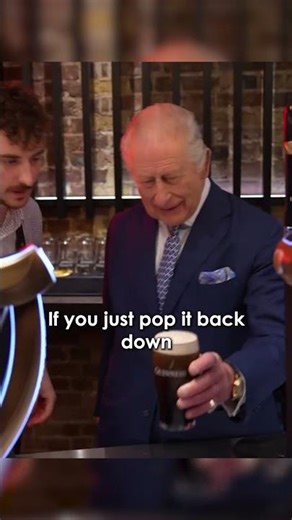 King Charles Pours and Drinks a Guinness at Microbrewery Opening in Covent Garden.