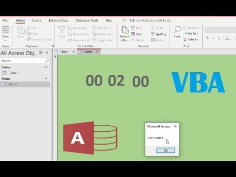 How do you create a stopwatch in MS access forms using VBA