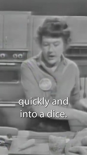 Julia shows us how to properly dice vegetables #juliachild #knifeskills #dice #carrot | Julia Child