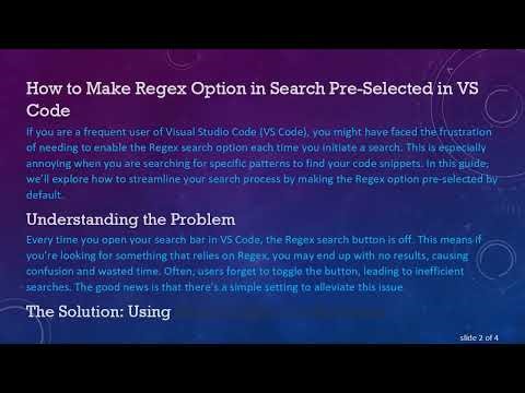 Make Regex Search Default in VS Code: Your Ultimate Guide