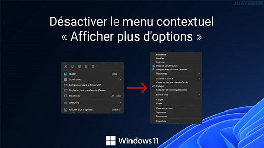 Désactiver le menu contextuel « Afficher plus d'options » dans Windows 11