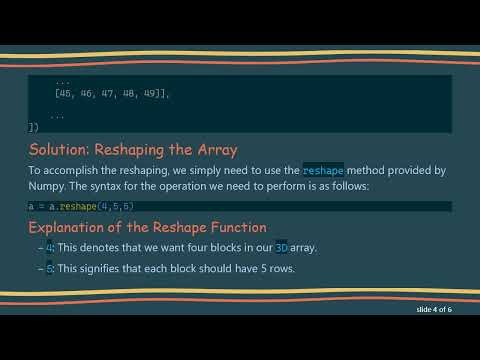 How to Easily Rearrange a Numpy Array from 2D to 3D