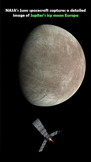 NASA's Juno spacecraft captures a detailed image of Jupiter's icy moon Europa