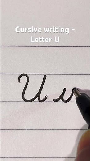How to write Letter U in cursive