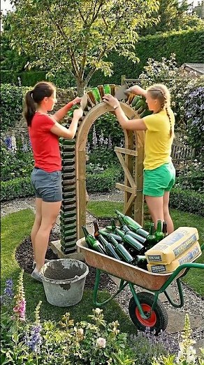 We Turned Recycled Bottles Into a Glowing Garden Arch 🌿✨ #DIY