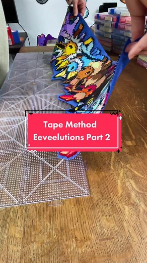 Creating Perler Beads of Eeveelution Pokemon | Part 2 - Tape Method