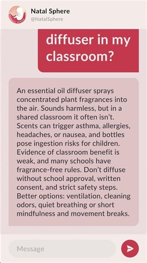 Can I use an essential oil diffuser in my classroom?
