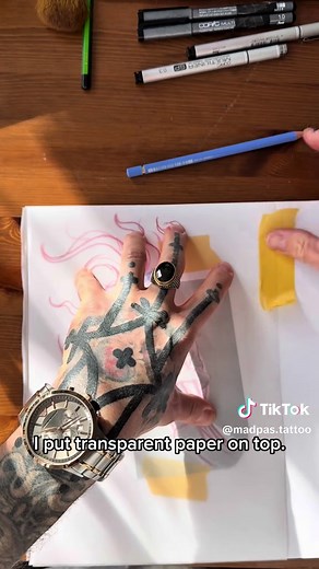 Skeleton Hand Torch Tattoo Design Process