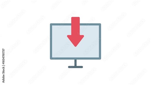 Download icon displayed on a computer monitor, indicating the option to download files or content.