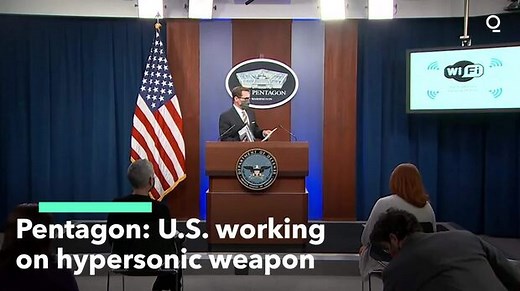 Pentagon Says U.S. Working on Hypersonic Weapon