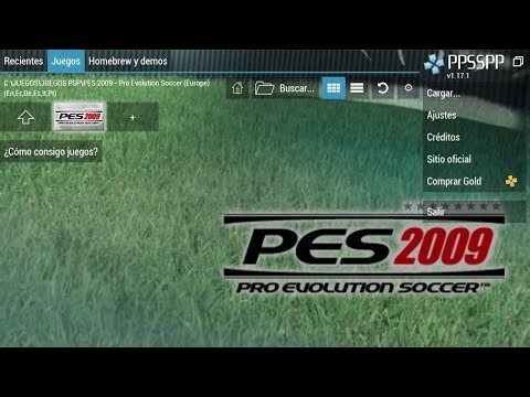 PES 2009 (Español) de PSP con emulador PPSSPP. Real Madrid-FC Barcelona. Dif. Destacado. 20 minutos