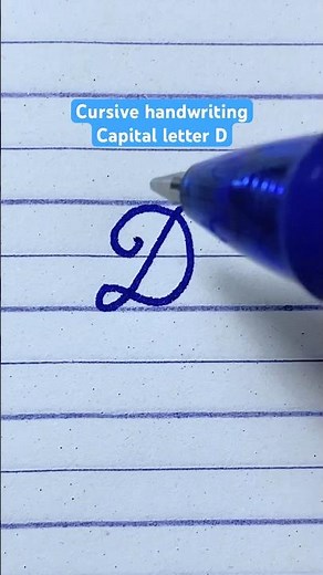 How to write Capital letter D in cursive | Cursive Writing | Cursive handwriting practice #shorts