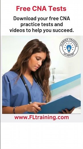 Free Nurse Aide (CNA) Practice Tests today at https://FLtraining.com 🩷🩺