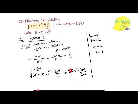 Golden section search method followed by numerical example | Optimization Techniques