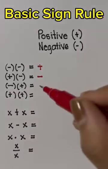 95K views · 3.2K reactions | Basic Sign Rules | Mathematics Tutorial | Facebook