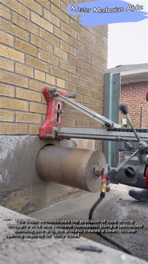 Precision Core Drilling Process #worker #process #construction #concrete #drilling