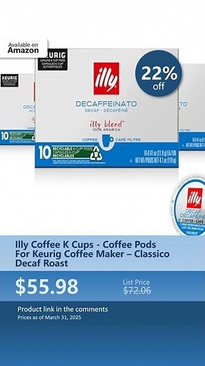 Illy Coffee K Cups - Coffee Pods For Keurig Coffee Maker – Classico Decaf Roast
