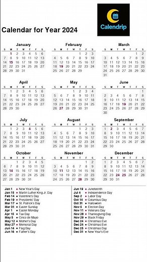 Calendar 2024 #monthsoftheyear #2024