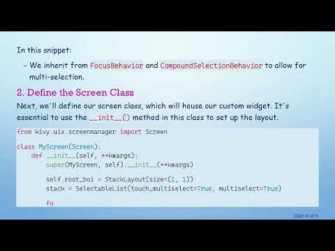 How to Create and Use a Custom Widget in Kivy using Python Code