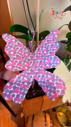 Simple Paper Flying Butterfly: DIY Moving Butterfly Craft for Kids 🦋✂️ #diy #creativecrafts