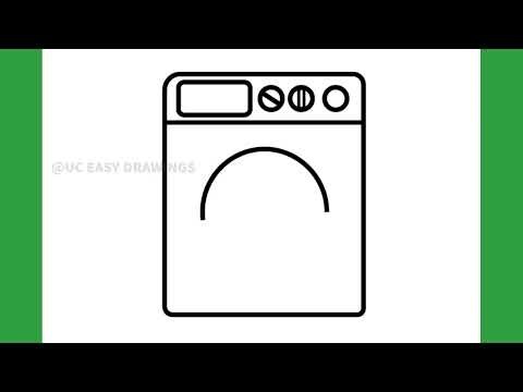 how to draw washing machine || Easy Drawing step by step